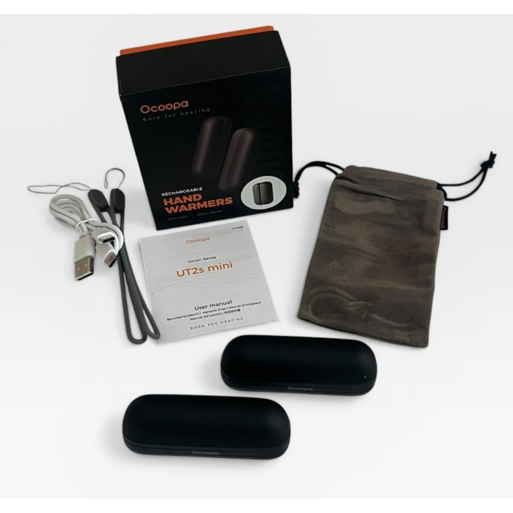 Ocoopa UT2 Mini Rechargeable Hand Warmers Magnetic Black Union Series UT3055 Set